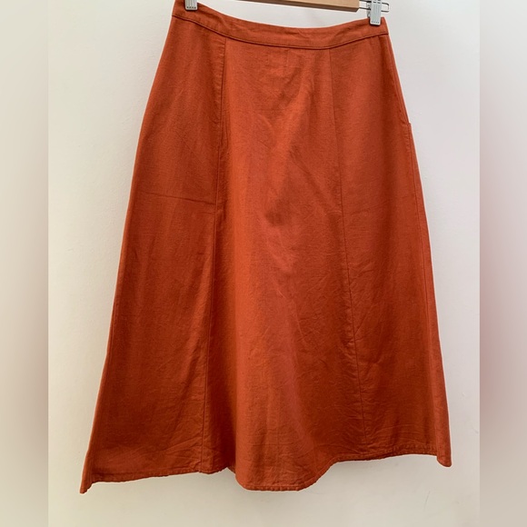 ASOS Midi Buttoned Split Front Hem Skirt - Picture 2 of 10